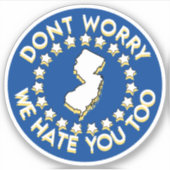 IK HAAT NEW JERSEY STICKER (Voorkant)