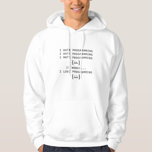 Ik haat programmeren hoodie (Voorkant)
