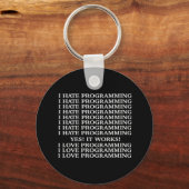 Ik haat programmeren/Ik hou van programmeren Sleutelhanger (Voorkant)