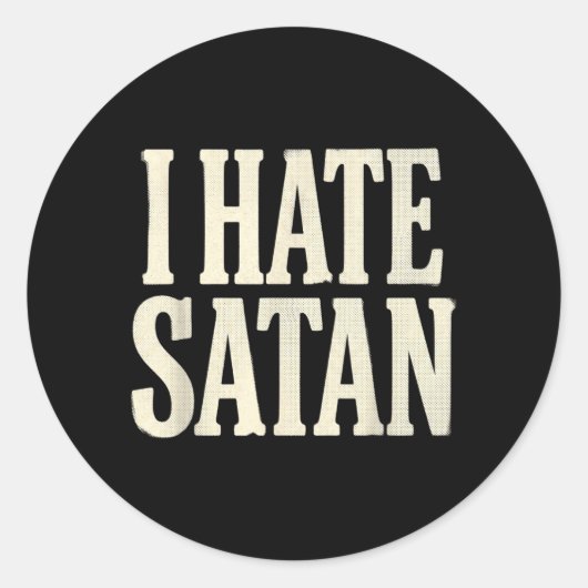 Ik haat Satan Ronde Sticker (Voorkant)