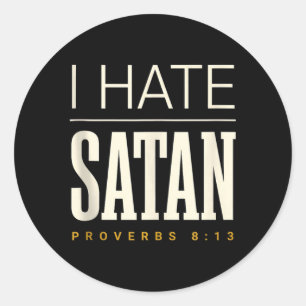 Ik haat Satan Ronde Sticker