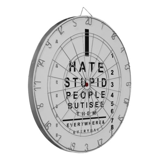 Ik haat stomme mensen dartbord (Voorkant Links)