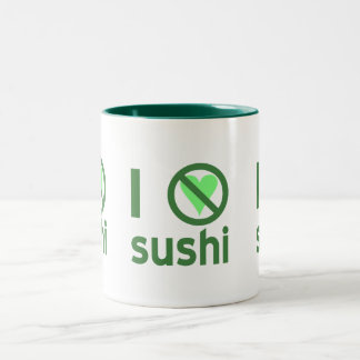 Ik haat sushi geen liefde tweekleurige koffiemok