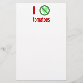 Ik haat tomaten, geen liefde briefpapier