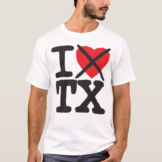 Ik haat TX - Texas T-shirt (Voorkant)