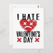 Ik haat Valentijnsdag Briefkaart (Voorkant / Achterkant)