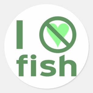 Ik haat vis ronde sticker