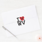 Ik haat WV - West Virginia Ronde Sticker (Envelop)