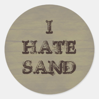 Ik haat zand grappige militaire grunge ronde sticker