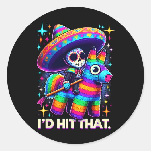 Ik had dat grappige Mexicaanse feestje Pinatas de  Ronde Sticker (Voorkant)
