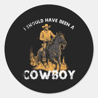 Ik had een Koe paardenland Western staaf moeten zi Ronde Sticker
