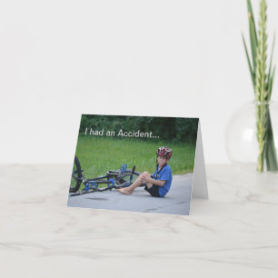Ik had een ongeluk... Bicycle Crash Notecards Kaart