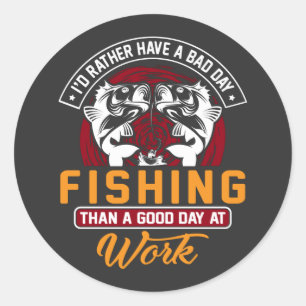 Ik had liever een slechte dag Gevist. Ronde Sticker