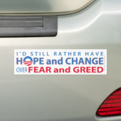 Ik had liever hoop en verandering over angst en he bumpersticker (Op auto)