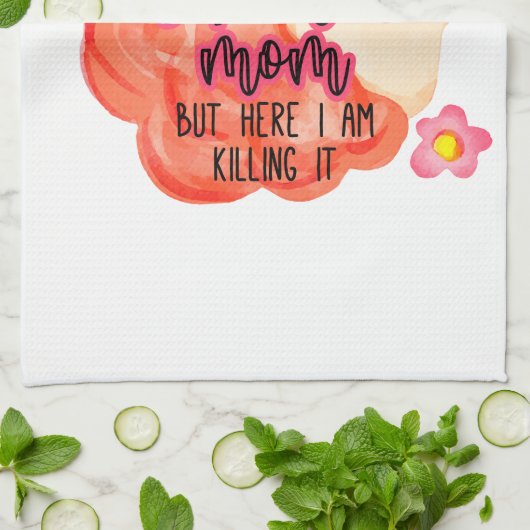 Ik had nooit gedacht dat ik een supercoole moeder  theedoek (Gevouwen)