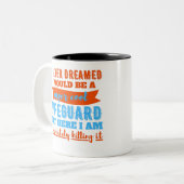 Ik had nooit gedacht dat ik super-Cool Lifeguard z Tweekleurige Koffiemok (Voorkant links)