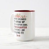 Ik had nooit gedacht dat ik zou opgroeien tot een tweekleurige koffiemok (Voorkant links)