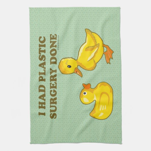 Ik had plastische chirurgie gedaan theedoek (Verticaal)