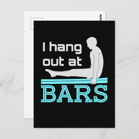 Ik hang uit bij bars Mannen gymnastiek jongen gymn Briefkaart (Voorkant / Achterkant)
