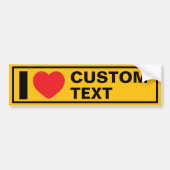 Ik Hart Aangepaste Sjabloon Retro Bumpersticker (Voorkant)