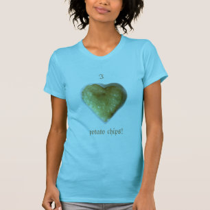 Ik hart aardappelchips aardappelchip schaduw t - s t-shirt