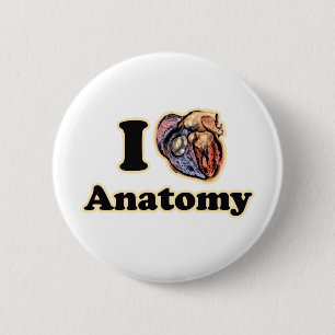 Ik hart Anatomie Wetenschap Super Geek Leraar Ronde Button 5,7 Cm