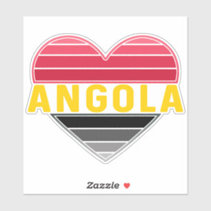 Ik hart Angola, Angolese vlag kleuren Sticker