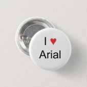 Ik hart Arial Ronde Button 3,2 Cm (Voorkant /achterkant)