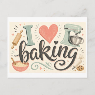 Ik [Hart] Bakken Briefkaart