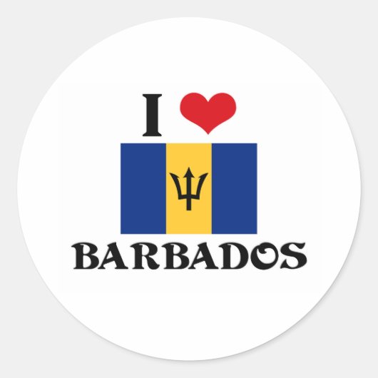 IK HART BARBADOS RONDE STICKER (Voorkant)