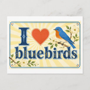 "Ik [Hart] Blauwe Rietjes" Briefkaart