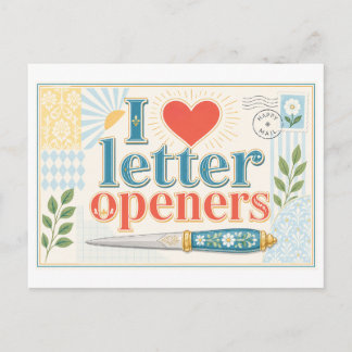 "Ik [Hart] Briefopeners" Briefkaart