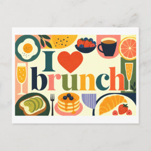 "Ik [Hart] Brunch" Briefkaart