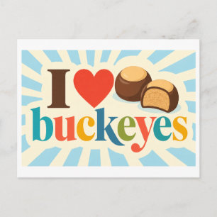 "Ik [Hart] Buckeyes" Briefkaart