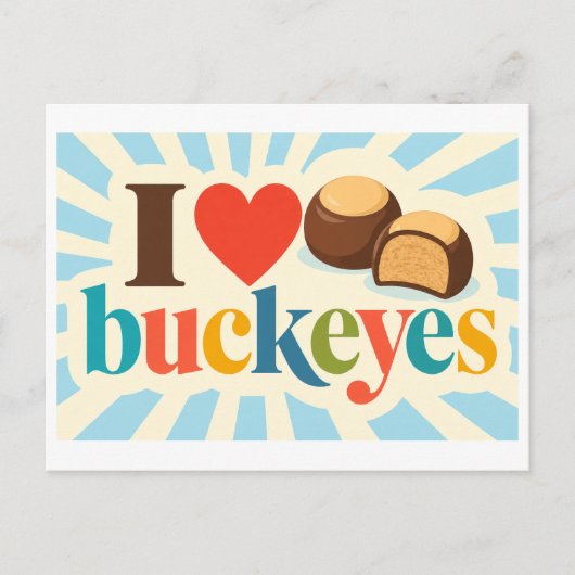 "Ik [Hart] Buckeyes" Briefkaart (Voorkant)