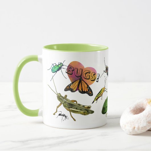 Ik Hart Bugs! Insecten Mok (Met donut)