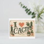 "Ik [Hart] Cactussen" Briefkaart (Staand voorkant)