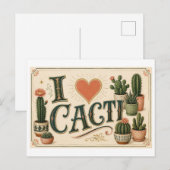 "Ik [Hart] Cactussen" Briefkaart (Voorkant / Achterkant)