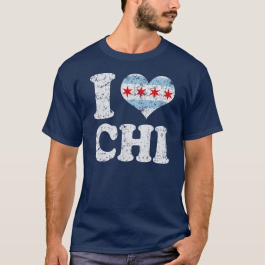 Ik hart Chicago Flag CHI T-shirt (Voorkant)