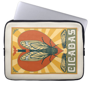 Ik hart cicaden laptop sleeve
