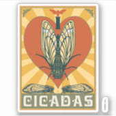 Ik hart cicaden sticker (Voorkant)