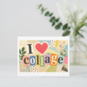 "Ik [Hart] Collage" Briefkaart (Staand voorkant)