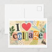 "Ik [Hart] Collage" Briefkaart (Voorkant / Achterkant)