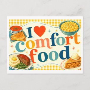 "Ik [Hart] Comfort Food" Briefkaart