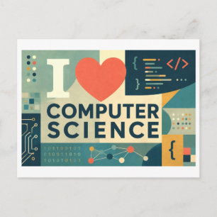 "Ik [Hart] Computerwetenschappen" Briefkaart