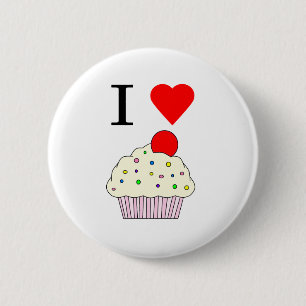 Ik hart Cupcakes Ronde Button 5,7 Cm