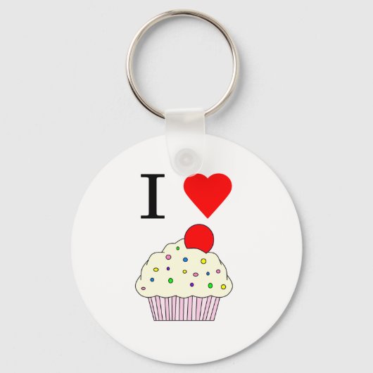 Ik hart Cupcakes Sleutelhanger (Voorkant)