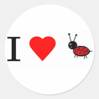 Ik hart dame bugs ronde sticker