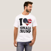 Ik hart de Amerikaanse vlag Donald Trump T-shirt (Voorkant volledig)