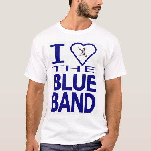 Ik hart de blauwe band t-shirt (Voorkant)